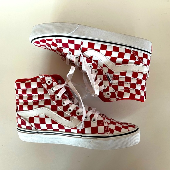 Vans Sk8-Hi 38 Decon VR3 SF Red and White Shoes, Size 7 - Picture 7 of 12